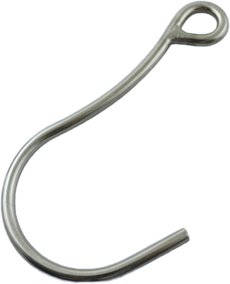 YTgilo Stainless Steel J Diving Single Hook Diving Safety Gear Hook Quick Release Buckle Heavy Duty Scuba Diving Current Single Hook Accessory Silver - Image 2